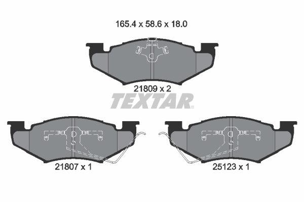 TEXTAR 2180902 Bremsbelagsatz, Scheibenbremse