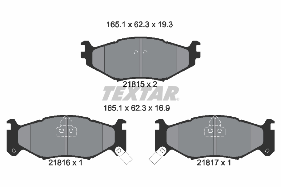 TEXTAR 2181501 Bremsbelagsatz, Scheibenbremse