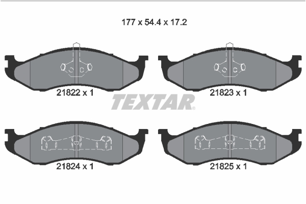 TEXTAR 2182202 Bremsbelagsatz, Scheibenbremse
