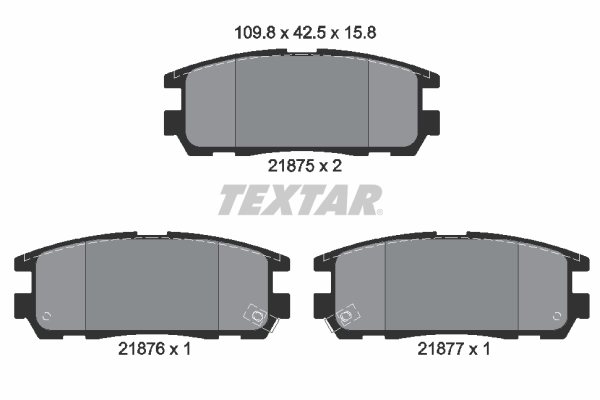 TEXTAR 2187501 Bremsbelagsatz, Scheibenbremse