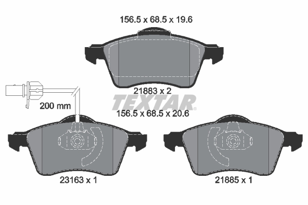 TEXTAR 2188501 Q+ Bremsbelagsatz, Scheibenbremse