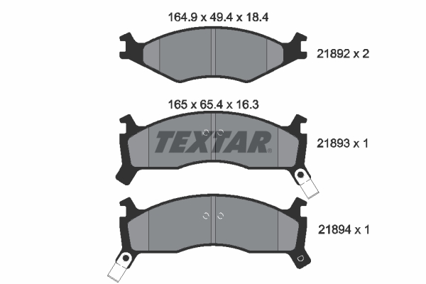 TEXTAR 2189202 Bremsbelagsatz, Scheibenbremse