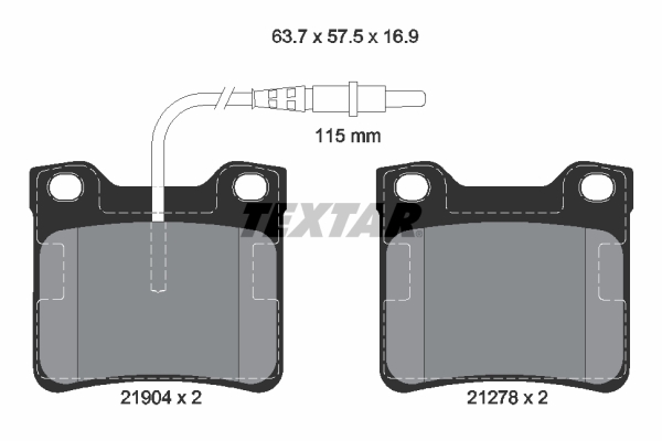 TEXTAR 2190403 Q+ Bremsbelagsatz, Scheibenbremse
