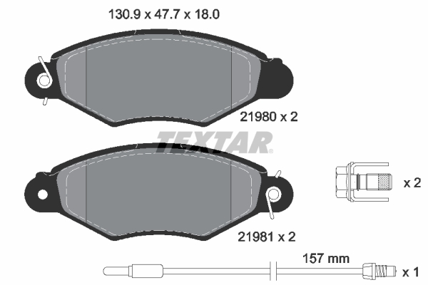 TEXTAR 2198003 Q+ Bremsbelagsatz, Scheibenbremse