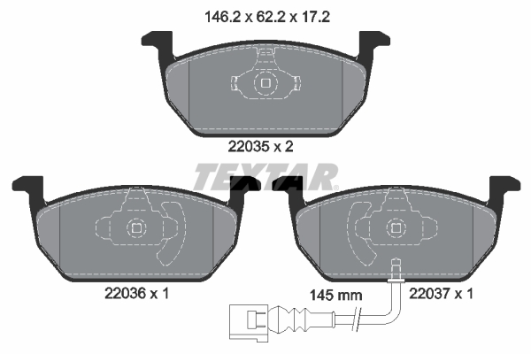 TEXTAR 2203501 Q+ Bremsbelagsatz, Scheibenbremse