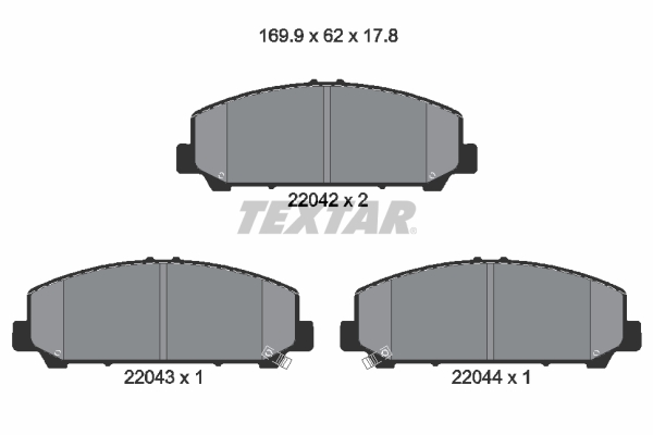 TEXTAR 2204201 Bremsbelagsatz, Scheibenbremse