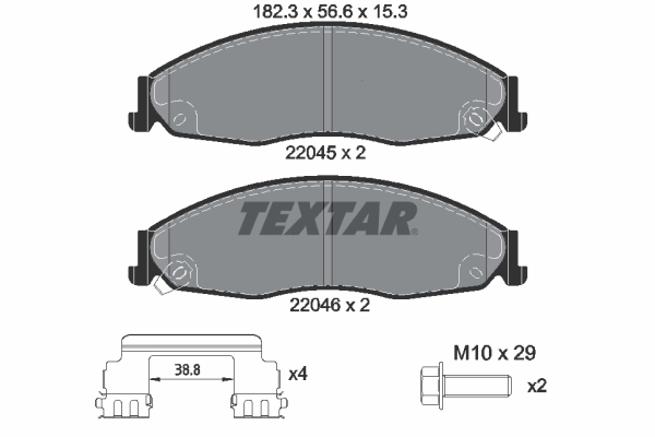 TEXTAR 2204501 Q+ Bremsbelagsatz, Scheibenbremse