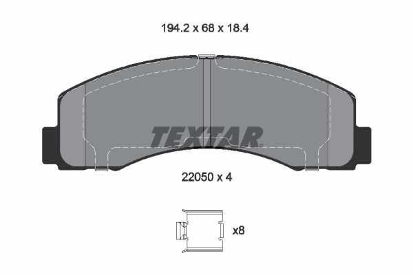 TEXTAR 2205002 Q+ Bremsbelagsatz, Scheibenbremse