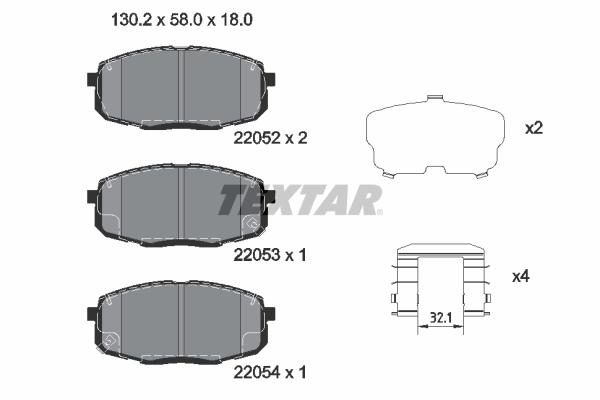 TEXTAR 2205201 Q+ Bremsbelagsatz, Scheibenbremse