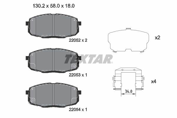 TEXTAR 2205203 Q+ Bremsbelagsatz, Scheibenbremse