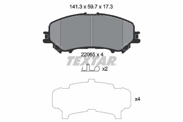 TEXTAR 2206503 Bremsbelagsatz, Scheibenbremse