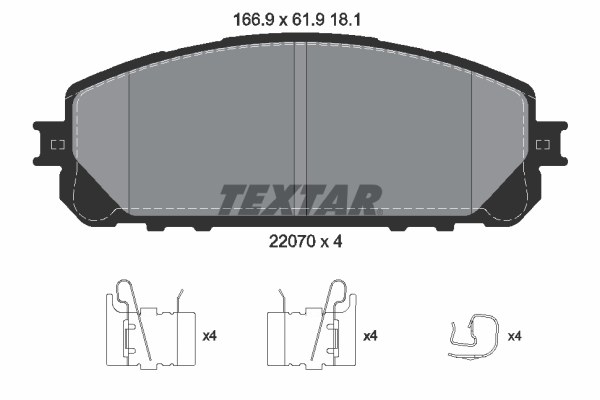 TEXTAR 2207001 Q+ Bremsbelagsatz, Scheibenbremse