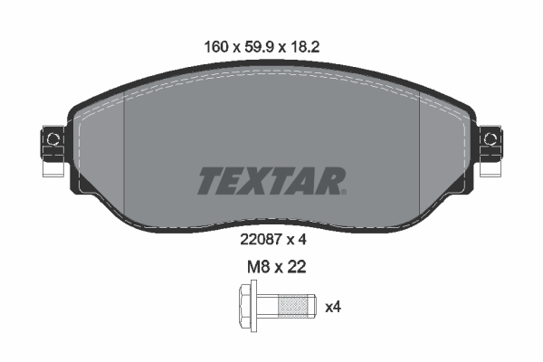 TEXTAR 2208701 Q+ Bremsbelagsatz, Scheibenbremse
