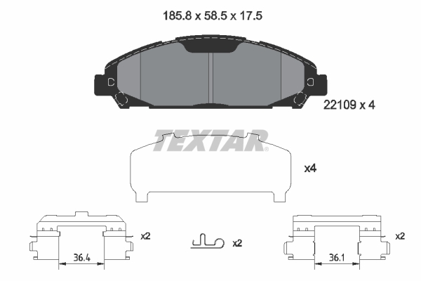 TEXTAR 2210901 Bremsbelagsatz, Scheibenbremse
