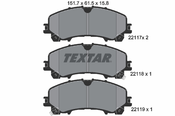 TEXTAR 2211701 Bremsbelagsatz, Scheibenbremse