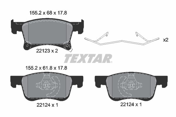 TEXTAR 2212301 Q+ Bremsbelagsatz, Scheibenbremse