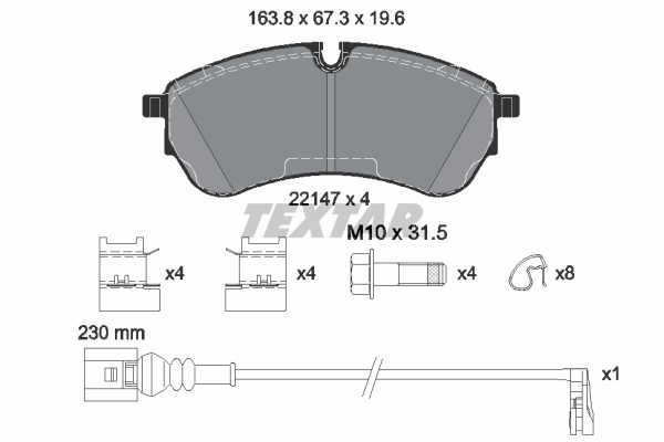 TEXTAR 2214703 Q+ Bremsbelagsatz, Scheibenbremse