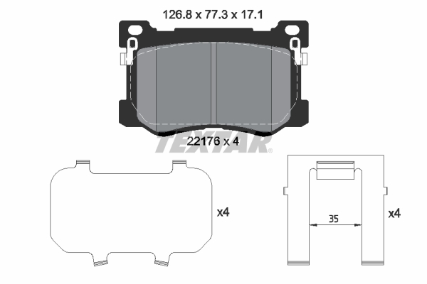 TEXTAR 2217601 Q+ Bremsbelagsatz, Scheibenbremse
