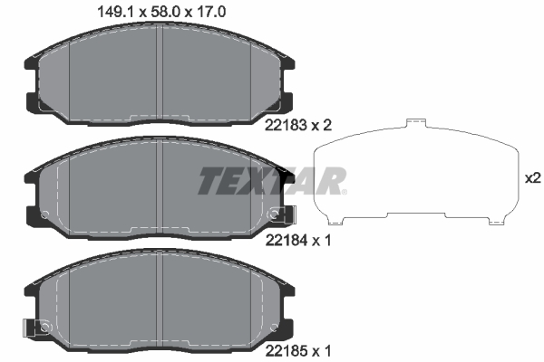TEXTAR 2218301 Q+ Bremsbelagsatz, Scheibenbremse