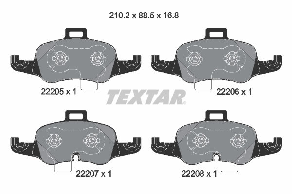 TEXTAR 2220501 Bremsbelagsatz, Scheibenbremse