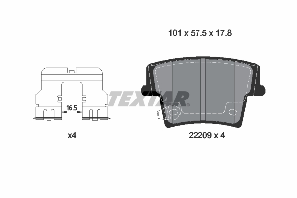 TEXTAR 2220901 Q+ Bremsbelagsatz, Scheibenbremse