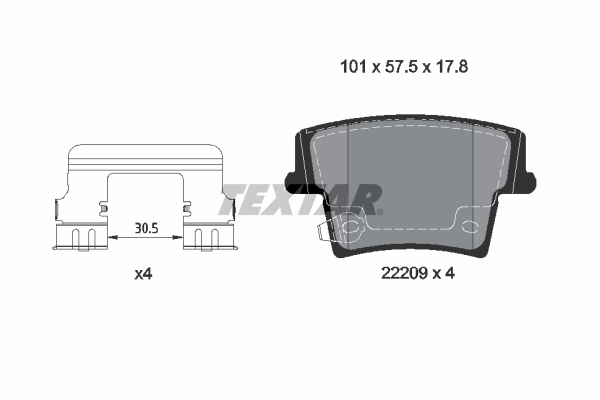 TEXTAR 2220903 Q+ Bremsbelagsatz, Scheibenbremse