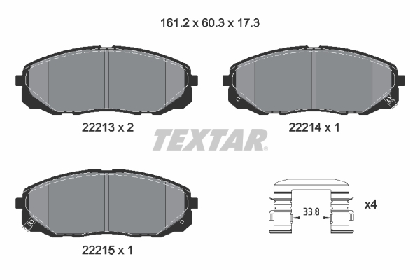 TEXTAR 2221301 Q+ Bremsbelagsatz, Scheibenbremse