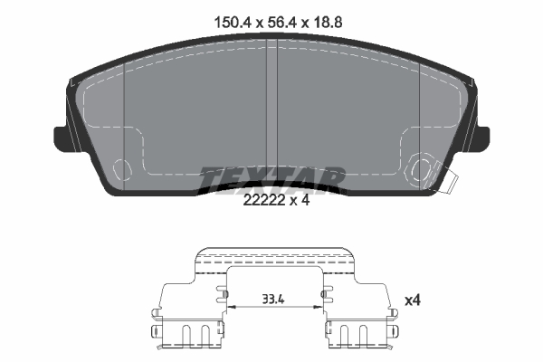 TEXTAR 2222201 Q+ Bremsbelagsatz, Scheibenbremse