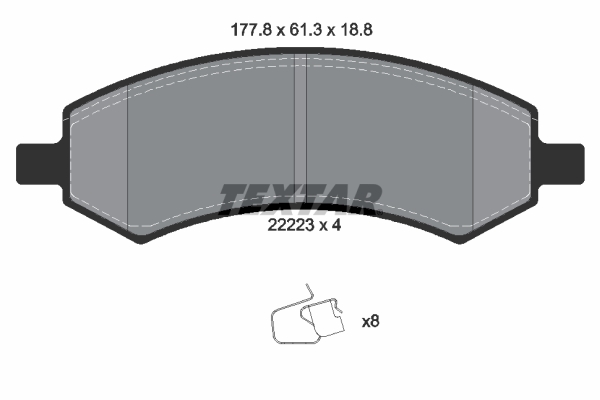 TEXTAR 2222301 Q+ Bremsbelagsatz, Scheibenbremse