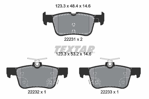 TEXTAR 2223103 Q+ Bremsbelagsatz, Scheibenbremse