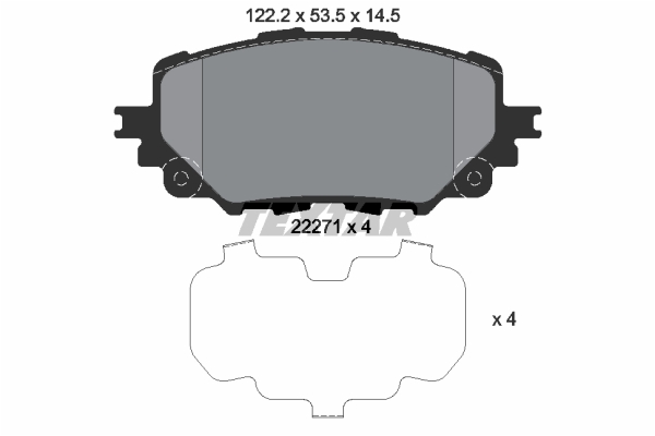 TEXTAR 2227101 Bremsbelagsatz, Scheibenbremse