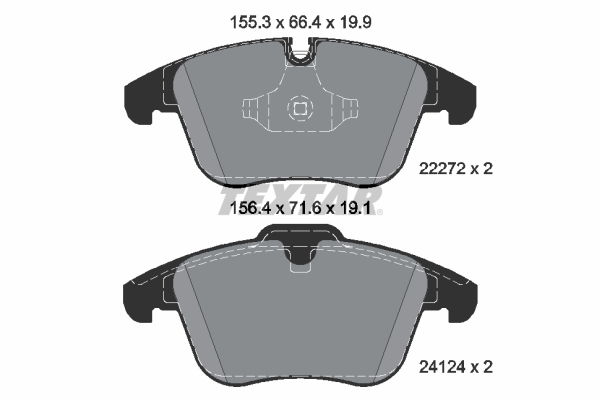 TEXTAR 2227201 Bremsbelagsatz, Scheibenbremse