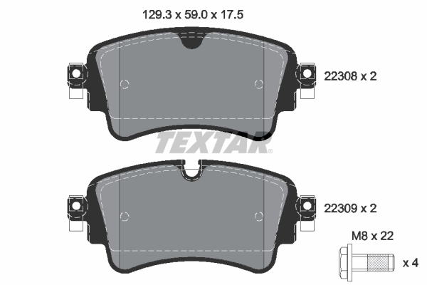 TEXTAR 2230801 Q+ Bremsbelagsatz, Scheibenbremse