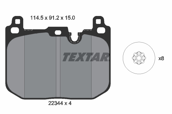 TEXTAR 2234401 Bremsbelagsatz, Scheibenbremse