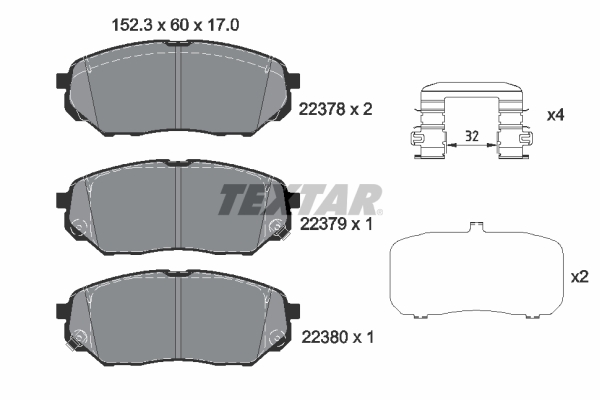 TEXTAR 2237801 Q+ Bremsbelagsatz, Scheibenbremse