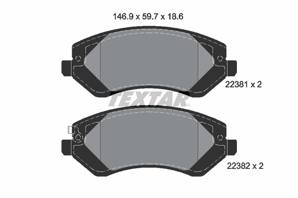 TEXTAR 2238101 Bremsbelagsatz, Scheibenbremse