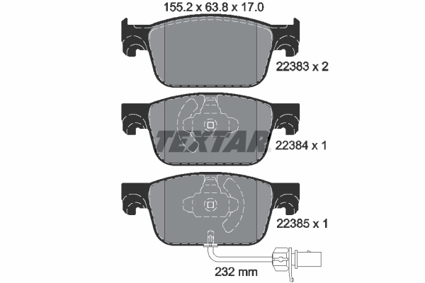 TEXTAR 2238301 Q+ Bremsbelagsatz, Scheibenbremse