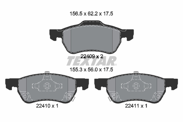 TEXTAR 2240901 Q+ Bremsbelagsatz, Scheibenbremse