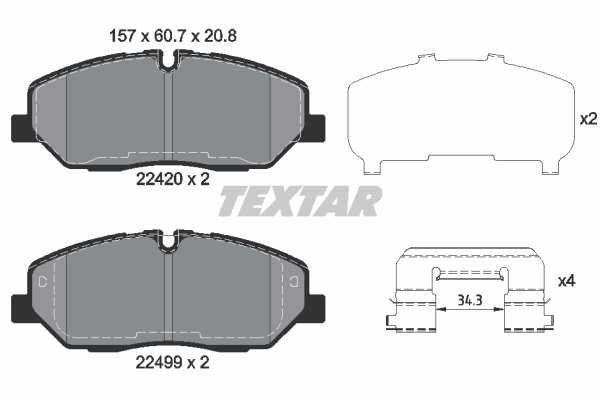 TEXTAR 2242001 Q+ Bremsbelagsatz, Scheibenbremse