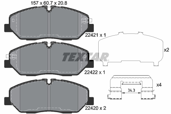 TEXTAR 2242101 Q+ Bremsbelagsatz, Scheibenbremse