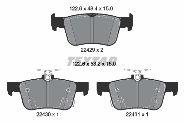 TEXTAR 2242901 Q+ Bremsbelagsatz, Scheibenbremse