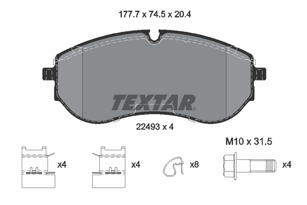 TEXTAR 2249301 Q+ Bremsbelagsatz, Scheibenbremse