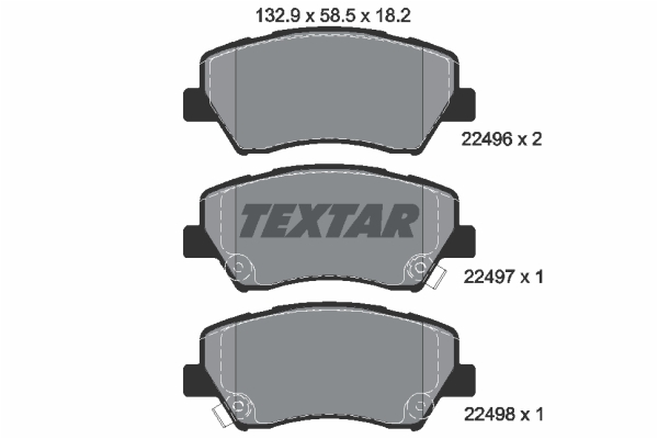 TEXTAR 2249601 Q+ Bremsbelagsatz, Scheibenbremse