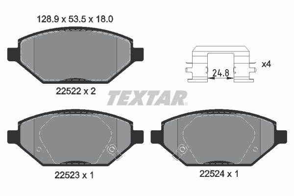 TEXTAR 2252201 Q+ Bremsbelagsatz, Scheibenbremse
