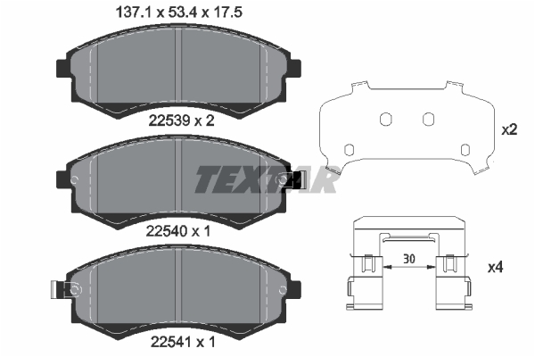 TEXTAR 2253901 Q+ Bremsbelagsatz, Scheibenbremse