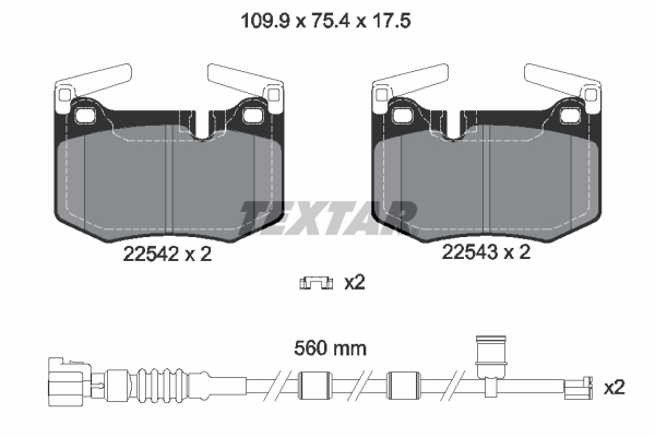 TEXTAR 2254201 Q+ Bremsbelagsatz, Scheibenbremse