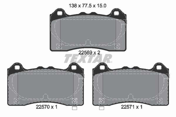 TEXTAR 2256901 Bremsbelagsatz, Scheibenbremse