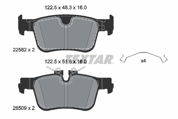 TEXTAR 2258201 Q+ Bremsbelagsatz, Scheibenbremse