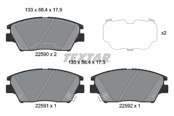 TEXTAR 2259001 Q+ Bremsbelagsatz, Scheibenbremse
