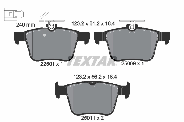 TEXTAR 2260101 Q+ Bremsbelagsatz, Scheibenbremse